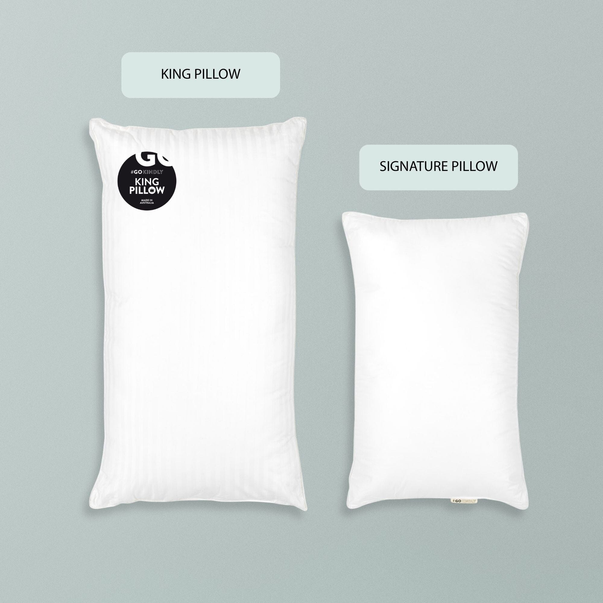 King Pillow compared to standard pillow