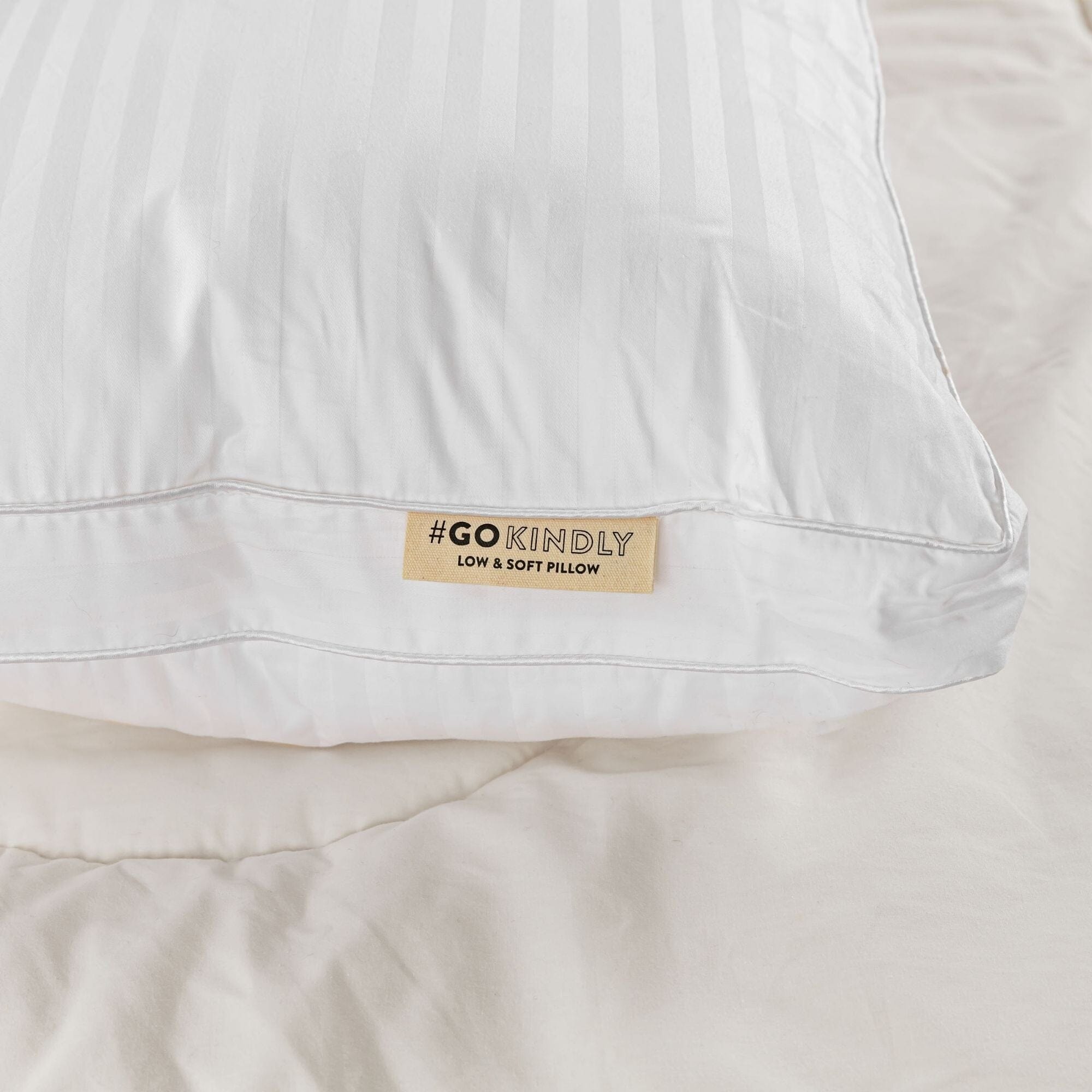 Low and Soft Pillow on bed