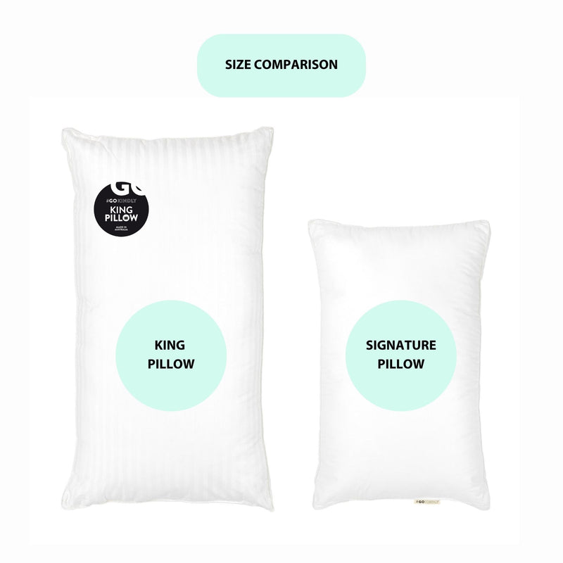 King pillow versus standard pillow